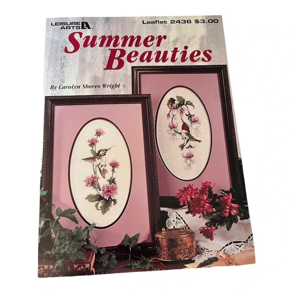 Vtg Cross Stitch Patterns‎ Lot of 5 Border Ballet Hummingbird Home & Baby VGC